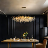 Modern Gold Crystal Chandelier 10 Light 35" Tree Branch Round Chandelier 18748