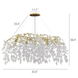 Modern Gold Crystal Chandelier 10 Light 35" Tree Branch Round Chandelier 18748