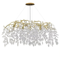 Modern Gold Crystal Chandelier 10 Light 35" Tree Branch Round Chandelier 18748