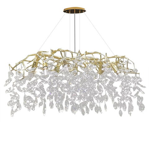 Modern Gold Crystal Chandelier 10 Light 35" Tree Branch Round Chandelier 18748