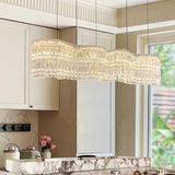 Rectangular Crystal Chandelier Modern Chrome Linear Pendant Light Fixtures 18750