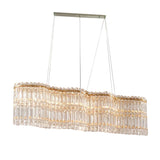 Rectangular Crystal Chandelier Modern Chrome Linear Pendant Light Fixtures 18750