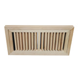 Solid Red Oak Flushmount Floor Register w/ Removable Faceplate Steel Slip Damper 18756 Vent Cover