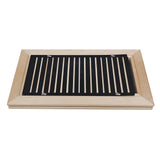 Solid Red Oak Flushmount Floor Register w/ Removable Faceplate Steel Slip Damper 18756 Vent Cover