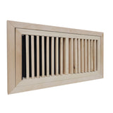 Solid Red Oak Flushmount Floor Register w/ Removable Faceplate Steel Slip Damper 18756 Vent Cover