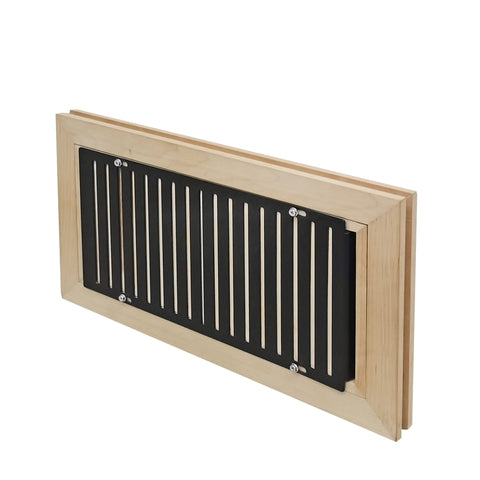 Solid Red Oak Flushmount Floor Register w/ Removable Faceplate Steel Slip Damper 18756 Vent Cover