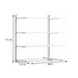 Wall Shelf System 40x16 w/ Tracks 4 Brackets 4 MDF Shelves Chrome Storage Kit 18763+4x18765+4x18766