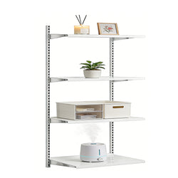 Wall Shelf System 40x16 w/ Tracks 4 Brackets 4 MDF Shelves Chrome Storage Kit 18763+4x18765+4x18766