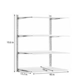 Dual Track Wall Shelf System 40x16 w/ 4 Brackets 4 MDF Shelves Storage Kit 18764+4x18765+4x18766