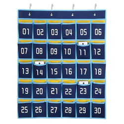 30 Pocket Numbered Classroom Cellphone Storage Calculator Holder Wall Door Mount