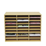 FixtureDisplays? 29.5 X 23.6 X 11.2" Wood Adjustable Literature Organizer, 27 Compartment Mailslot Organizer, Removable Shelves, Stackable 18818