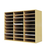 FixtureDisplays? 29.5 X 23.6 X 11.2" Wood Adjustable Literature Organizer, 27 Compartment Mailslot Organizer, Removable Shelves, Stackable 18818
