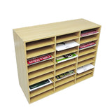 FixtureDisplays? 29.5 X 23.6 X 11.2 Wood Adjustable Literature Organizer, 27 Compartment Mailslot Organizer, Removable Shelves, Stackable 18818