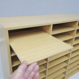 FixtureDisplays? 29.5 X 23.6 X 11.2 Wood Adjustable Literature Organizer, 27 Compartment Mailslot Organizer, Removable Shelves, Stackable 18818