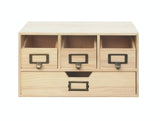 Natural Wood Desktop Office Organizer Drawers Craft Supplies Storage Cabinet