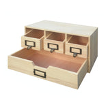 Natural Wood Desktop Office Organizer Drawers Craft Supplies Storage Cabinet