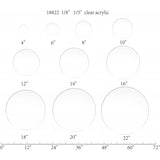 12PK 14 Clear Acrylic Plexiglass Lucite Circle Round Disc, 1/8 Thick