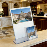 8.5 x 11" Acrylic Sign Holder with Pocket for 4 x 9 Brochures Slant Back Design 19013