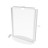 5 x 7" Sign Holder Menu Holder T-style Table Tent with Oval Base Simply assembly required. 19027