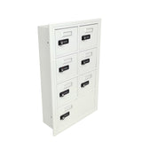 16X5X24" Recess Wall Mount Cell Phone Storage Locker 7 Doors Combination Locks 19045-07ARC