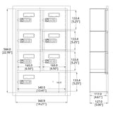 16X5X24" Recess Wall Mount Cell Phone Storage Locker 7 Doors Combination Locks 19045-07ARC