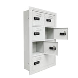 16X5X24" Recess Wall Mount Cell Phone Storage Locker 7 Doors Combination Locks 19045-07ARC