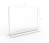 7 x 5" Clear Picture Frame Acrylic Photo Frame Frame Sign Holder Magnetic Table Tent 19049