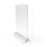 8.5 x 11 Acrylic Sign Holder with Aluminum Base, Double sided, Bottom Insert   C 19053