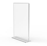 11 x 17 Acrylic Sign Holder for Tabletops, Bottom Insert, T style   Clear 19058