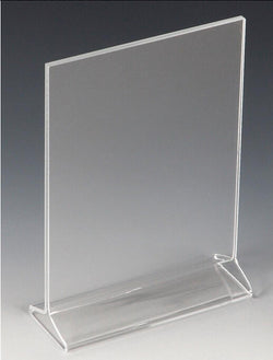 4 x 9 Acrylic Sign Holder for Tabletops, Top Insert, T style   Clear 19063