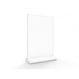 5.5 x 8.5 Acrylic Sign Holder for Tabletops, Top Insert, T style   Clear 19068