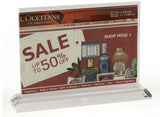 7 x 5 Acrylic Sign Holder for Tabletops, Double sided, Top Insert   Clear 19073