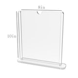 8 x 10 Table Tent Acrylic Sign Holder, Double sided, Top Insert   Clear 19075