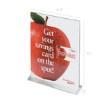 8.5 x 11 Acrylic Sign Holder for Tabletops, Top Insert, T style   Clear 19077
