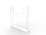 8.5 x 11 Acrylic Sign Holder for Wall, 4 x 9 Brochure Pocket, Magnet Strips   Cl