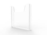 8.5 x 11 Acrylic Sign Holder for Wall, 4 x 9 Brochure Pocket, Magnet Strips   Cl
