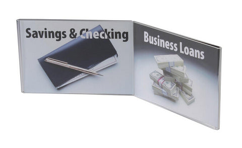 6 x 4 Acrylic Sign Holder for Tabletops, Holds 2 Signs   Clear 19104