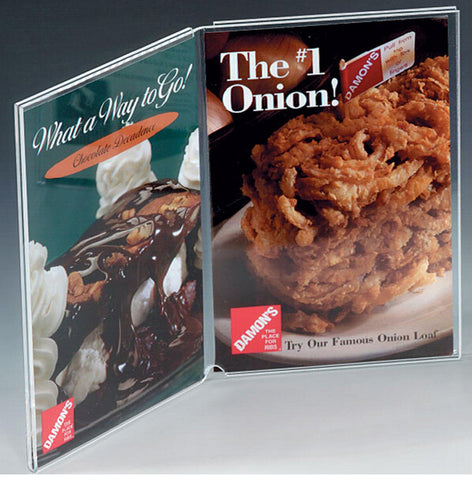 4 x 6 Double Sign Holder for Tabletop, Top Insert   Clear 19105