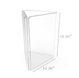 4 x 6 Acrylic Sign Holder for Tabletops, 3 sided Fixture with Open Center   Clea