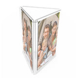 4 x 6 Acrylic Sign Holder for Tabletops, 3 sided Fixture with Open Center   Clea