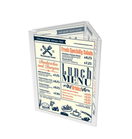 3 Sided 8.5x11 Acrylic Sign Holder Triangle Tabletop Literature Menu Display