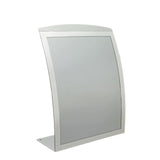 8.5X11 Sign Holder Picture Frame for Tabletop Magnetic Lens, Curved - Silver 19124