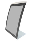 FixtureDisplays® 11 x 17 Sign Holder for Tabletop, with Magnetic Lens, Curved - Silver/Balck 19127-BLACK