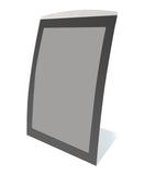 FixtureDisplays® 11 x 17 Sign Holder for Tabletop, with Magnetic Lens, Curved - Silver/Balck 19127-BLACK