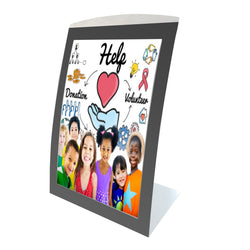 FixtureDisplays® 11 x 17 Sign Holder for Tabletop, with Magnetic Lens, Curved - Silver/Balck 19127-BLACK