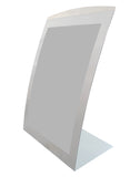 FixtureDisplays® 11 x 17 Sign Holder for Tabletop, with Magnetic Lens, Curved - Silver 19127