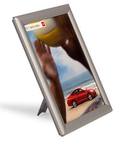 8.5 x 11 Sign Holder for Table or Wall, Snap Open   Silver 19133