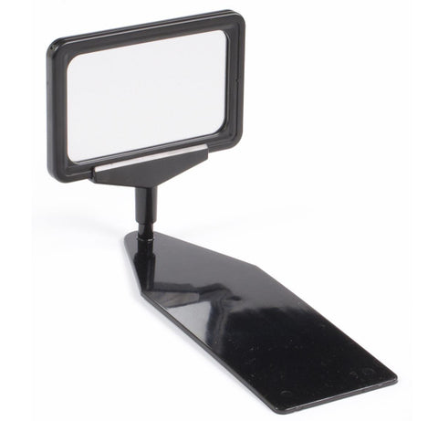 5.5 x 3.5 Sign Holder for Tabletops, Shovel Base, 2 Display Options   Black