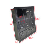 Recess Wall Mount Cellphone Locker 12 Door Admin Access Combo Locks 23X5X22" 19145-12ASC
