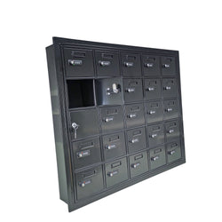 Recess Wall Mount Cellphone Locker 25 Door Admin Access Combo Locks  37X5XX31" 19155-25ASC